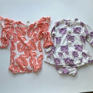 Kate Quinn 0-3 months onesie bundle. Tigers and palm leaves